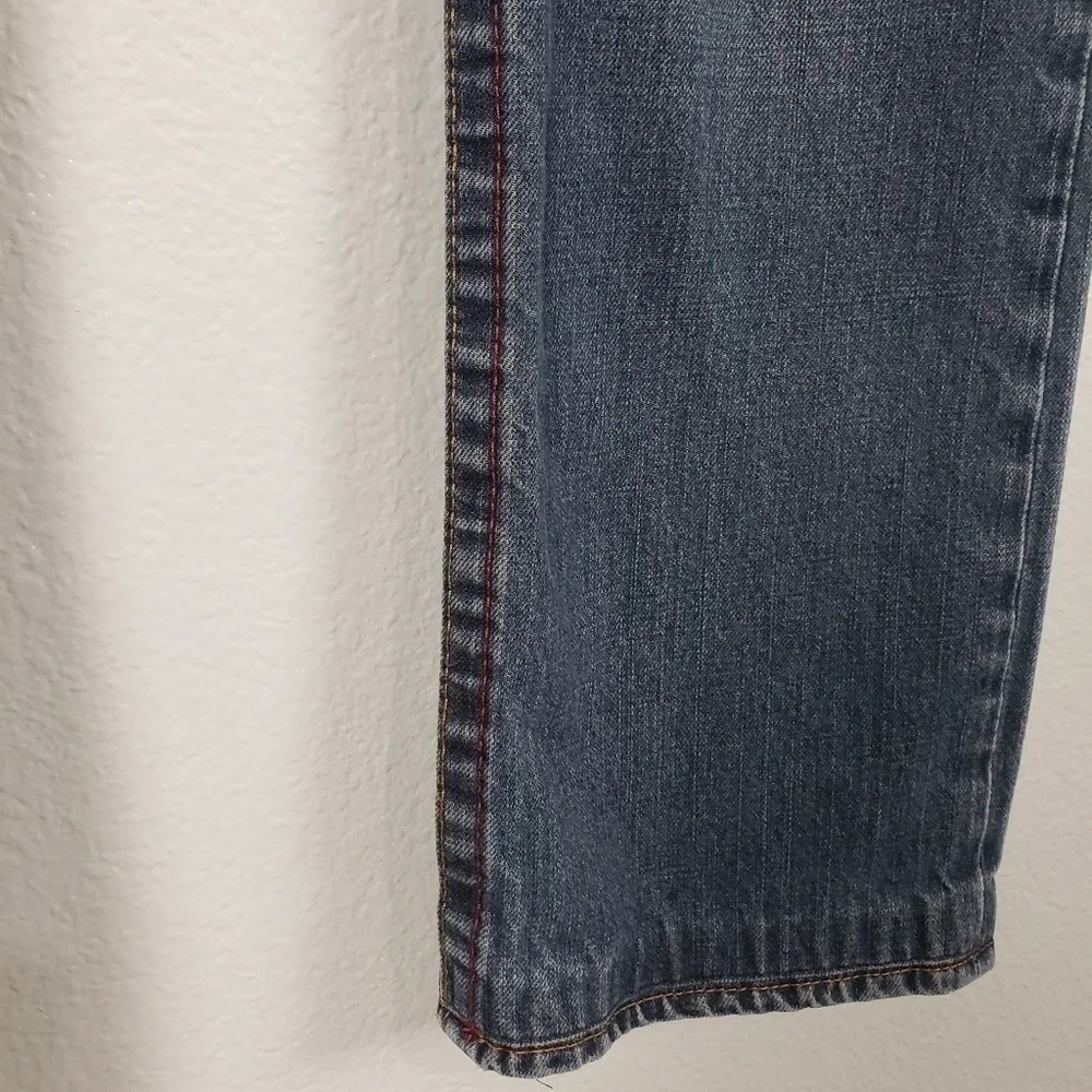 TRUE RELIGION Men's Jeans Blue Red Stitching Straight Sz 33